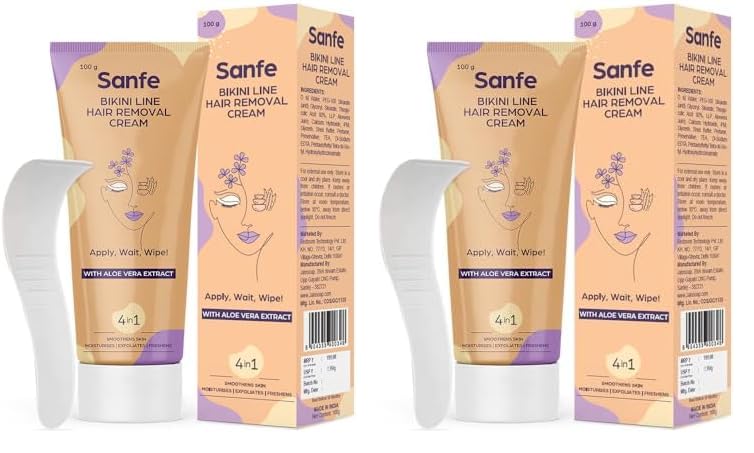 Image of Sanfe Women Hair Removal Gel- 100 Ml with Aloe Vera & Coconut Extracts (Hair removal Cream 100 Gm) (Pack of 2)
