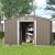 Kullavik 10FT×8FT Outdoor Storage Shed,Metal Garden Storage Shed with Air Vents,Lockable Tool Shed Outdoor Weatherproof Storage for Backyard Garden Patio Lawn,Brown