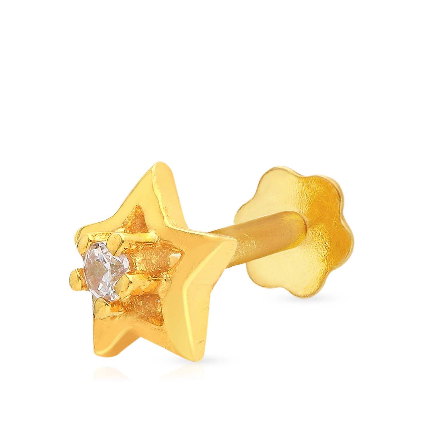 Malabar Gold & Diamonds Yellow Gold Nose Pin for Women 22 k | 22k BIS Hallmark (916) Nose Stud for Women and Girls with Piercing (B09325Q11P) Amazon Price History, Amazon Price Tracker
