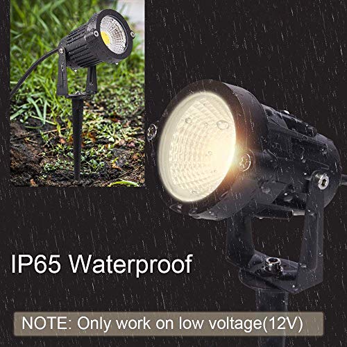 Youngine Pack Of 2, 12V Low Voltage Led Landscape Lights Waterproof Outdoor Walls Trees Flags Spotlights 5W Cob Garden Yard Path Lawn Light With Spike Stand, No Plug (Red) #TOP5