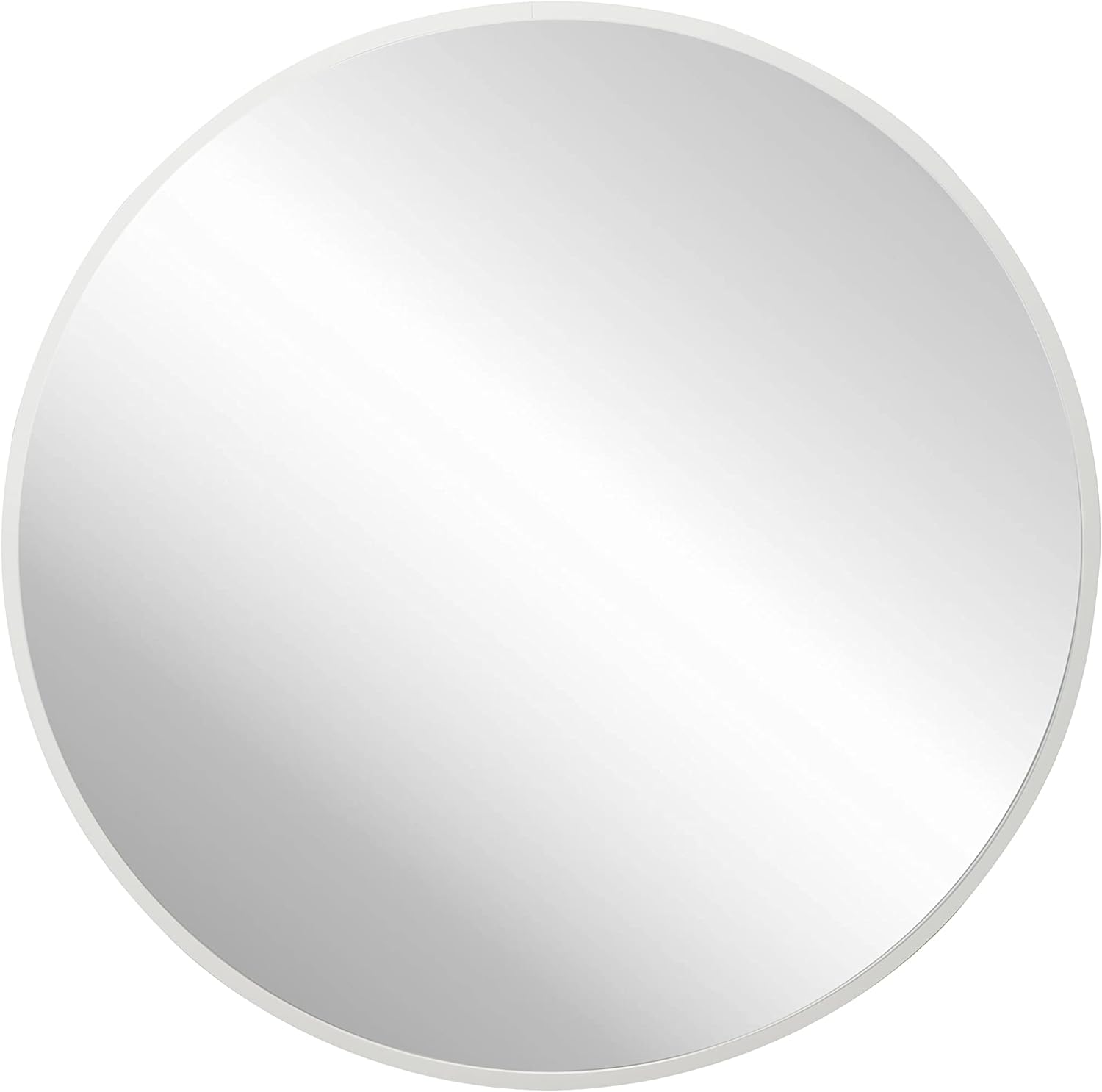 FrameWorks 20" Deluxe Contemporary White Circular Aluminum Mirror