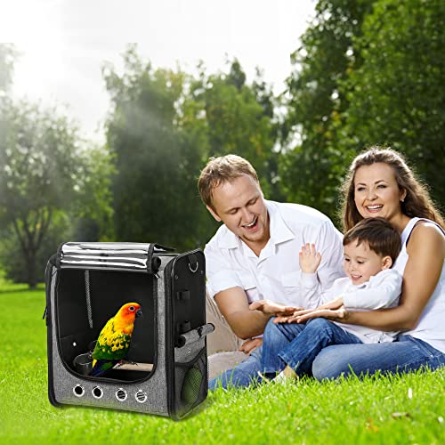 image for SUERTREE Bird Carrier Bag Bird Travel Cage with Stand, Lightweight Bac