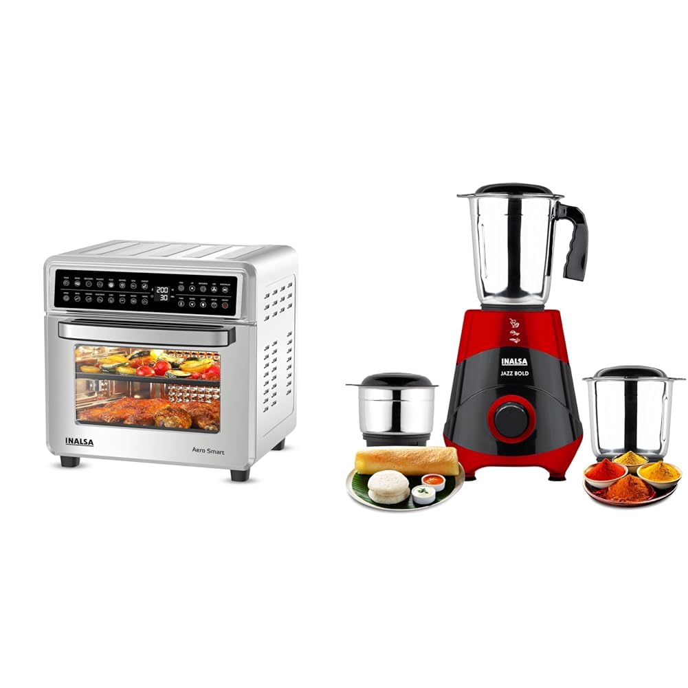 INALSA Mixer Grinder 500W Powerful Motor | INALSA Air Fryer Oven With 23L Capacity-image-13