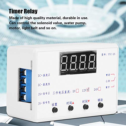 YYC-2S LED Display Adjustable Timer Relay Automation Control Switch Module DC/AC Load 5A 0.01 Seconds to 999 Minutes(12V)
