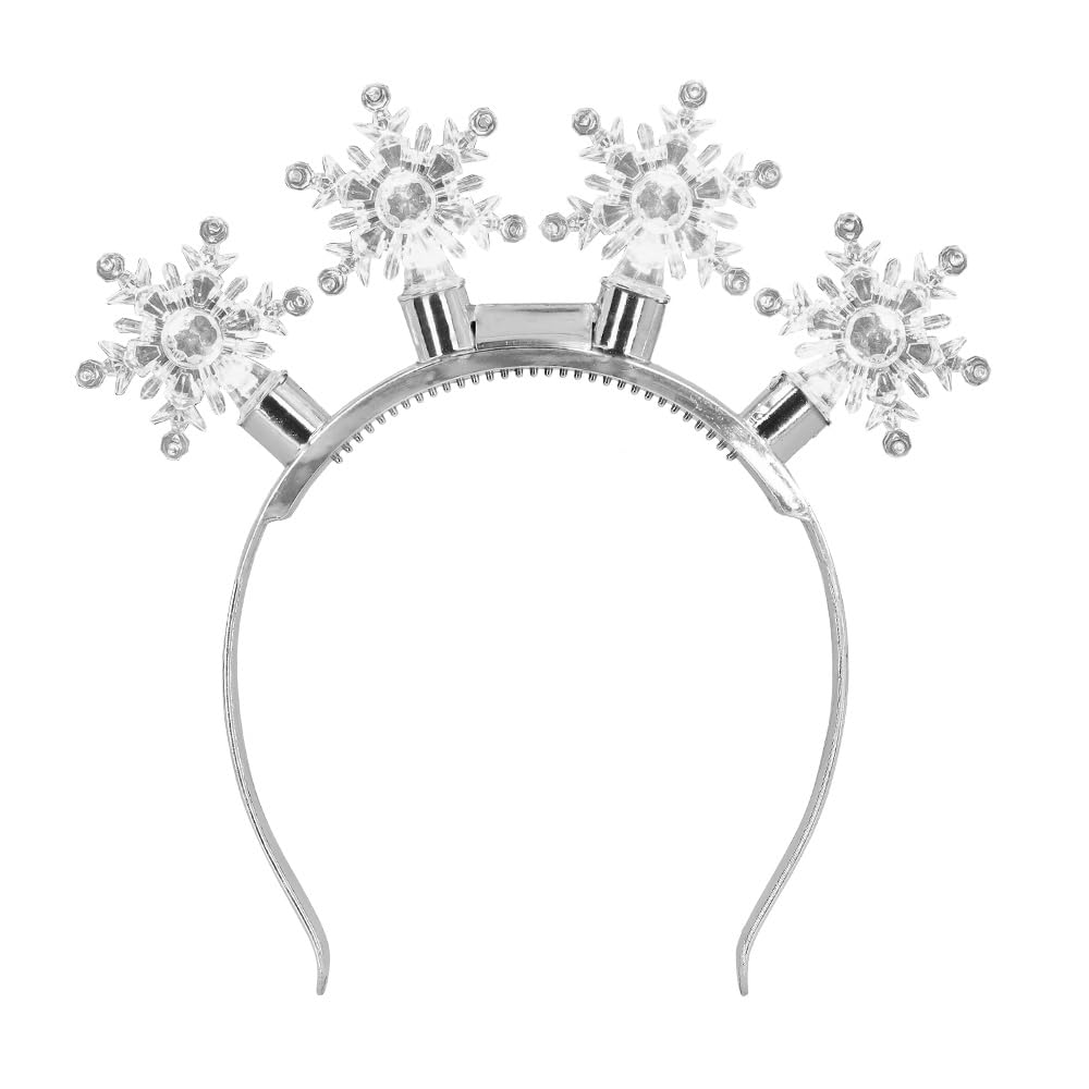 Boland - 13303 - LED Tiara Płatki Śniegu, opaska do włosów z oświetleniem, akcesorium do kostiumów, akcesorium na imprezę tematyczną, karnawał i JGA