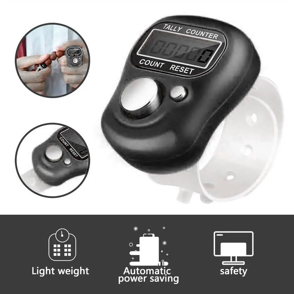 KARELLS Contatore Digitale a Dito Nero 2pcs