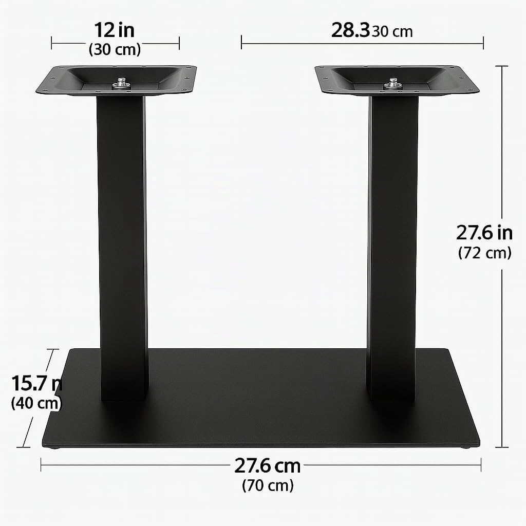 Doppel-Tischgestell aus Stahl – 72 cm Höhe – pulverbeschichtet – stabile Metallkonstruktion für Tischplatten bis 160x80 cm – Esstisch, Gastronomie, Büro