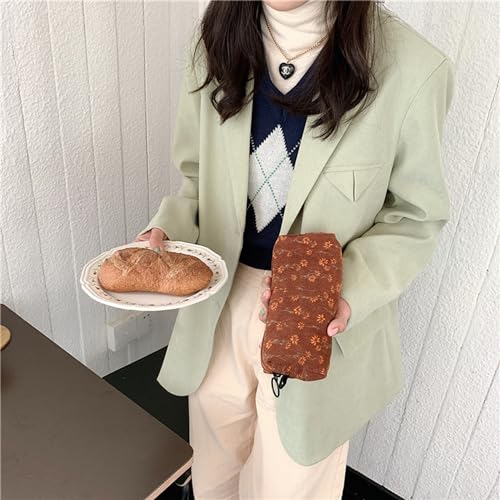 Image of Pencil Case Pen Case Office College School Storage Bag Pouch Holder Box Organizer Makeup Pouch Cosmetic Bag Aesthetic floral flower Cute Pencil Case for Girls Boys Kids (Red flower)
