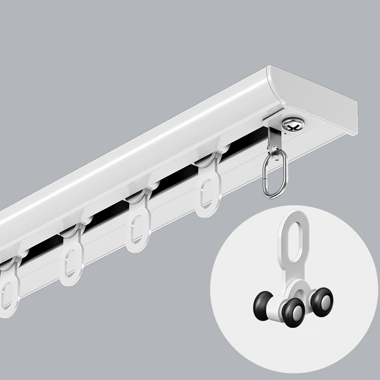 MZQMK Ceiling Curtain Track, Ceiling Track for Curtains, Ceiling Curtain Track Set, Wall Mounted Heavy-Duty Curtains Rails, Flexible and Durable