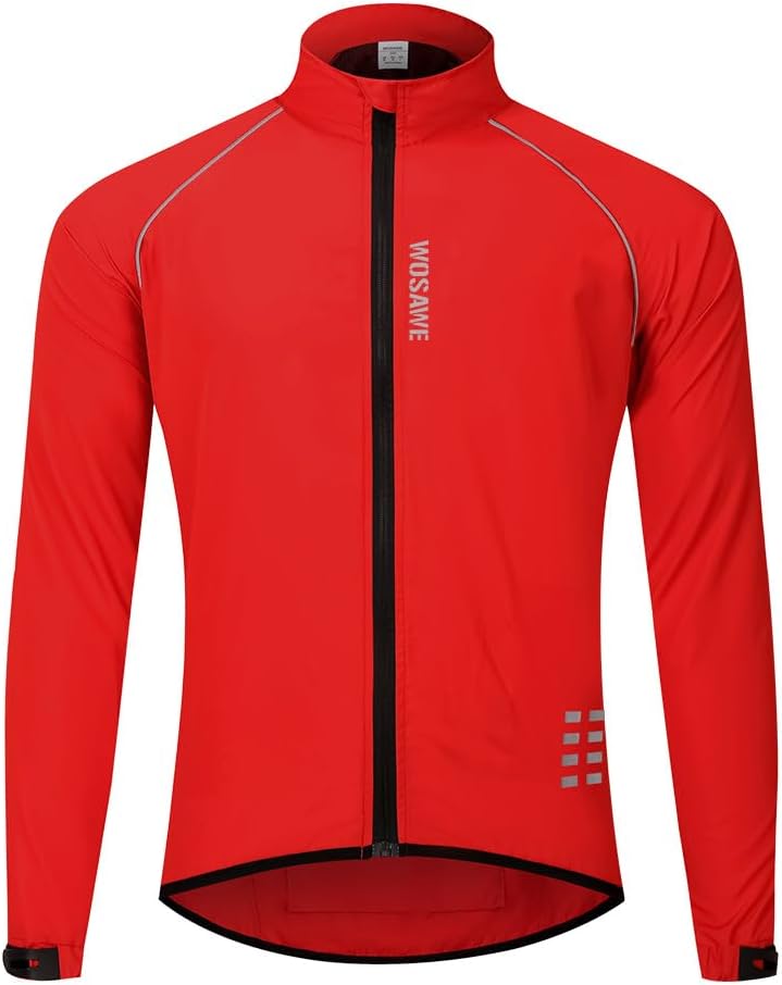 WOSAWE Men's Cycling Wind Jacket Reflective Ultralight Windbreaker