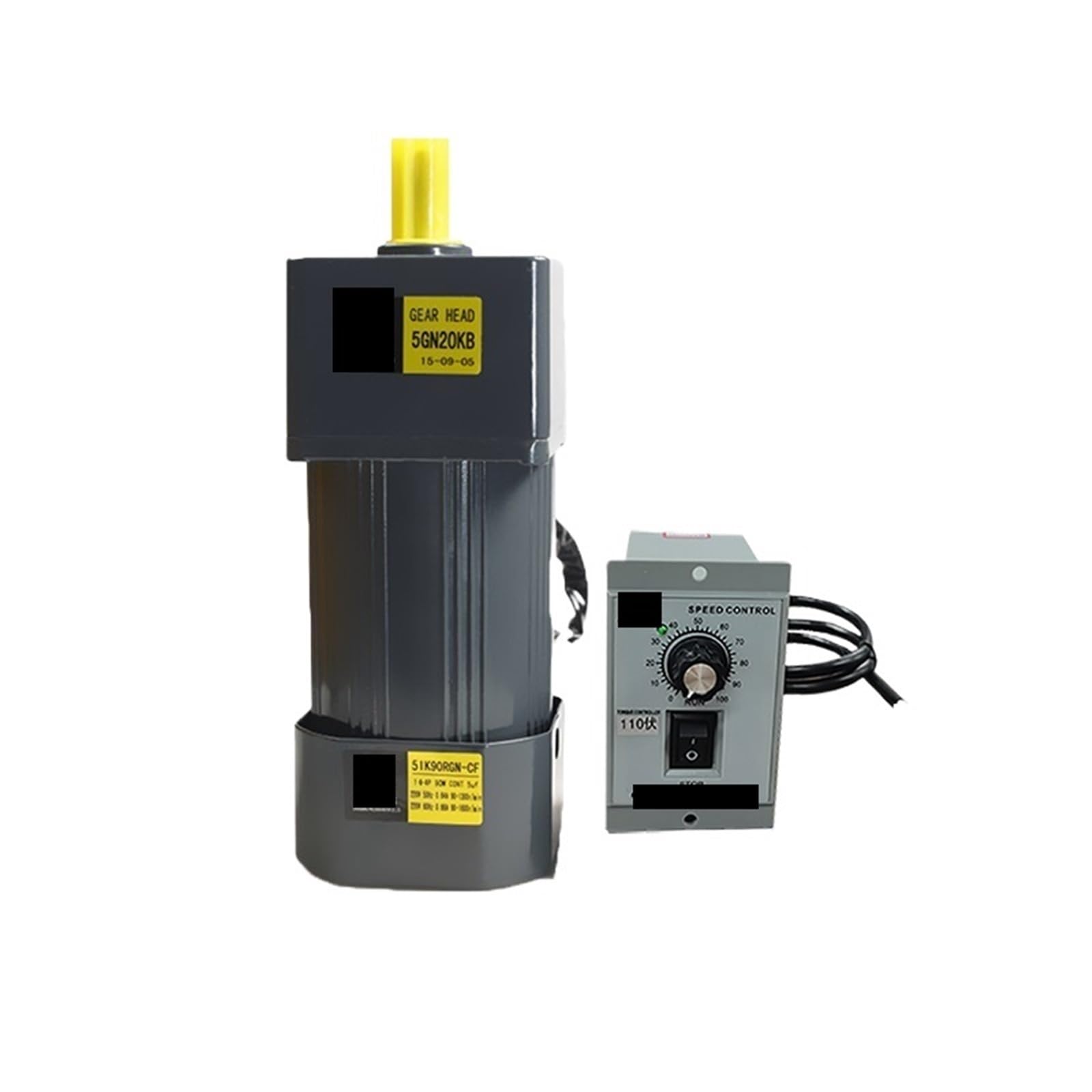 ANERTQUIH Asynchronous Motor 5IK90RGN-AF with Speed Regulator 90W 110V Adjustable Single-Phase Shaft Diameter 12mm(0-180RPM)
