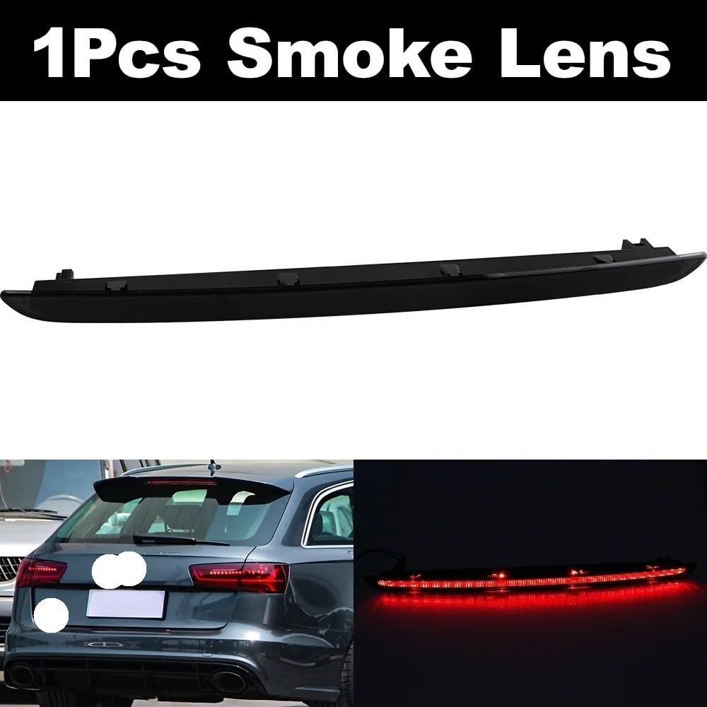 Luces traseras 4F9945097 para A6 4F para AVANT RS6 S6 C6 2004-2011 luz trasera de coche montaje alto LED tercer trasero freno(1pcs Smoke Lens)