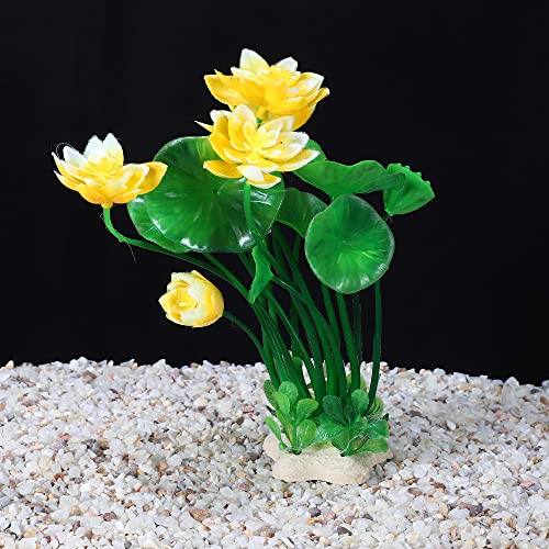 VOCOSTE 1pcs Fish Tank Aquarium Decorations Plants, Yellow 8.27" - Image 6