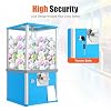 25 Cent Vending Machines, Ball Candy Vending Machine, Big Capsule Vending Machine, Commercial Large Capacity Gumball Machine with 4 Keys for Small Candy, Nuts, Feed (Blue)