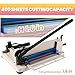 Paper Cutter 12 Inch, Heavy Duty Guillotine Paper Cutter for 400 Sheet Capacity, Solid Steel Construction, Suitable for Office, School, Home, White