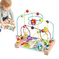 Wooden Bead Maze Toys For Toddler – Wooden Roller Coaster Educational Bead Maze | montesori Woodn Toys For Kids Age 1-3, Preschool Sensory Track Play Table Toy Boys Girls, Early Learning Motor Skill