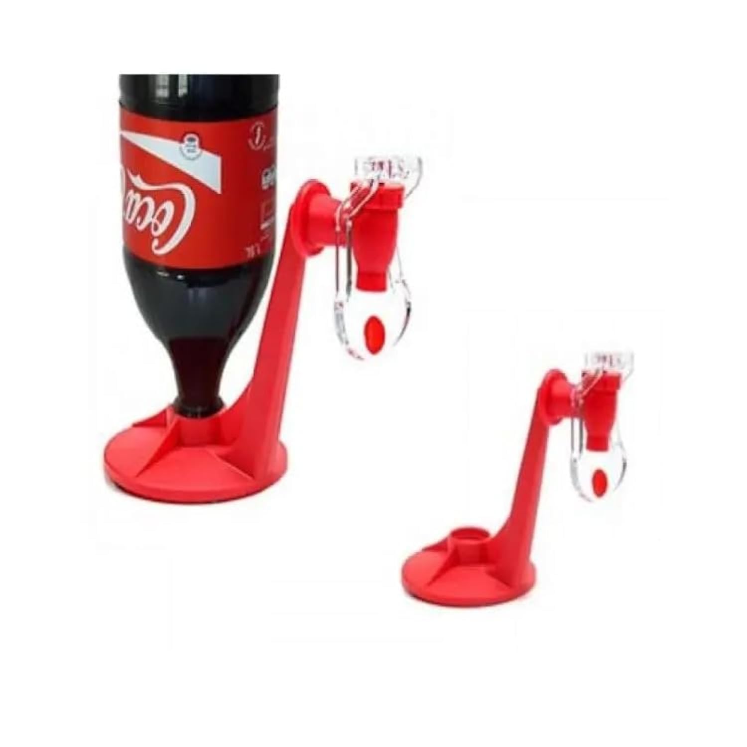Goldedge 1pc plastic red color Saver Soda Dispenser Magic Tap Drinking Water Dispense Bottle Upside Down fizzy Drink Dispenser Party Bar