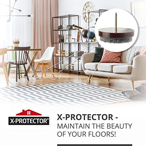 Nail-On Felt Pads X-Protector 40 Pcs - 1.1" Felt Furniture Pads - Felt Chair Pads For Hardwood Floors - Floor Protectors For Furniture Legs - Best Furniture Sliders For Hardwood Floors (28Mm)! #TOP5