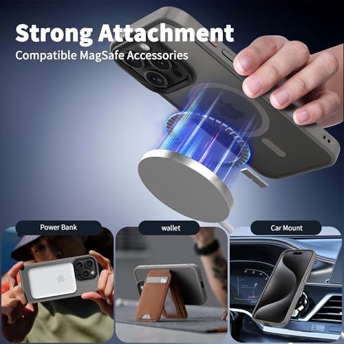 Image of CACOE Magnetic Case for iPhone 15 Pro 6.1 inch, Light Gray