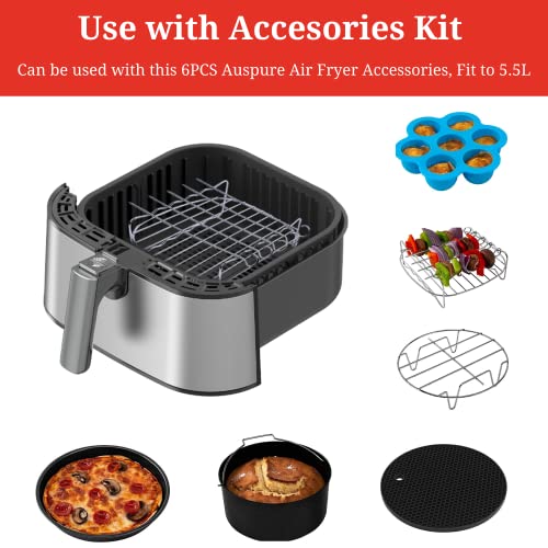 image for AUSPURE Kitchen Air Fryer Accessories XL (Aus-Fry550AC) Set of 6 Fit A
