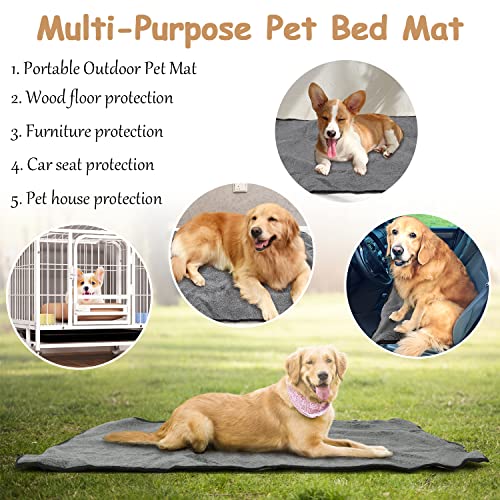 Gohytal Hundedecke für Unterwegs Faltbare Wasserdichte Haustier Decke Flauschig Weich Waschbar Decke für Haustier wasserdichte und Hundedecke Matte für Hunde Welpen Katzen Autositz 100 X70cm (Schwarz)