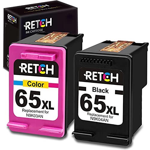 RETCH Retaining 65XL High Yield Replacement for HP 65 65XL Ink Carrying for HP Envy 5052 5055 5010 5012 DeskJet 3755 2655 2600 2620 2622 2624 2652 3752 3720 3721 3722 (1 Black 1 Tri-Color)