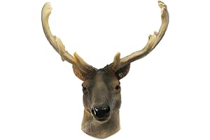 Melody Jane Painted Stag Head Figurine for Dolls House Miniature Accessory Rustic Hunting Theme
