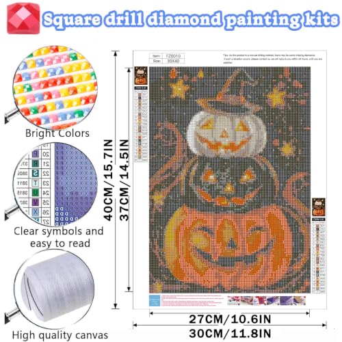 Art diamant carré 5D Halloween sans espace facile à encadrer