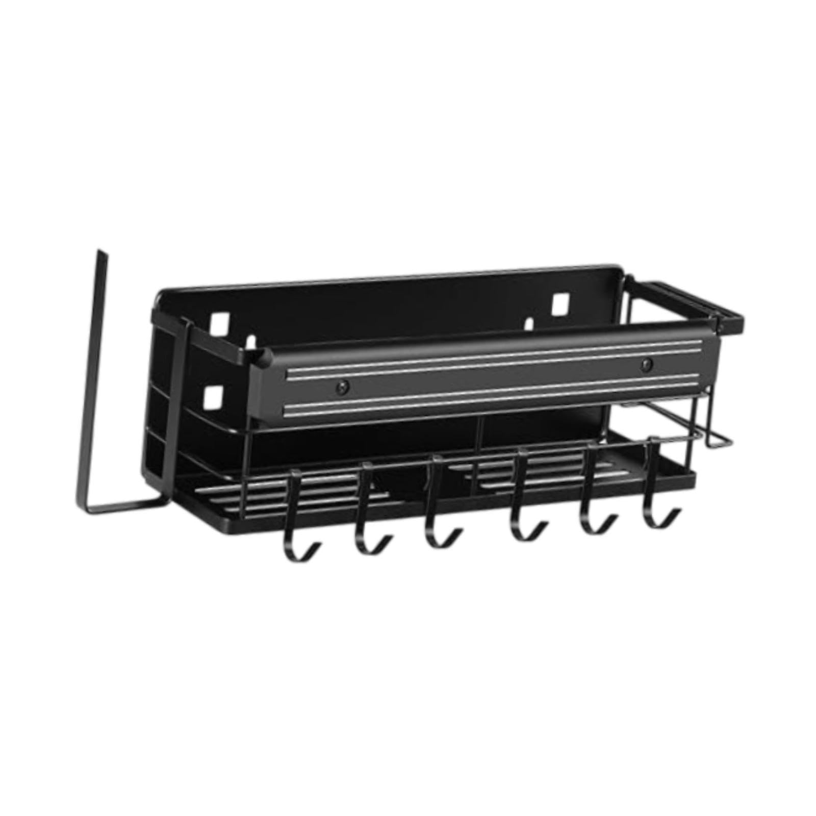 F Fityle Ratch de Parrilla BBQ Organizador de Almacenamiento de la Parrilla Soporte de Herramientas Fácil instalación de Montaje en la Pared Estante de