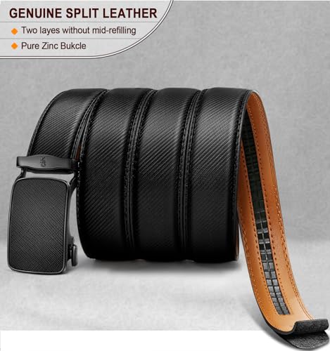Image of BULLIANT Men's Ratchet Belt Nontrimmable-Click Belt Adjustable for Men Gift Lightweight 1 3 /8 inch