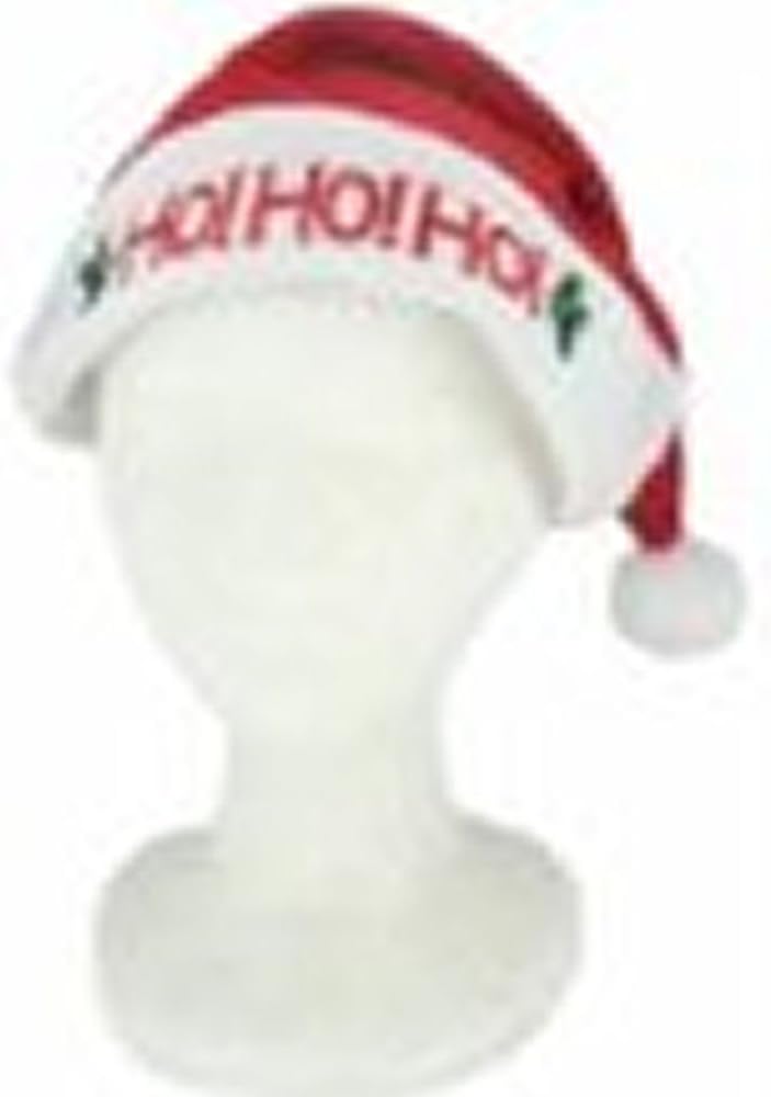 Flashing Light-Up Santa Hat Ho Ho Ho