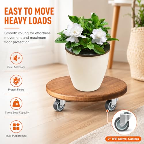 12 Pack 2 Inch Swivel Caster Wheels, Heavy Duty Rubber Plate Casters, Ball Bearings Wheels for Cart Trolley Workbench