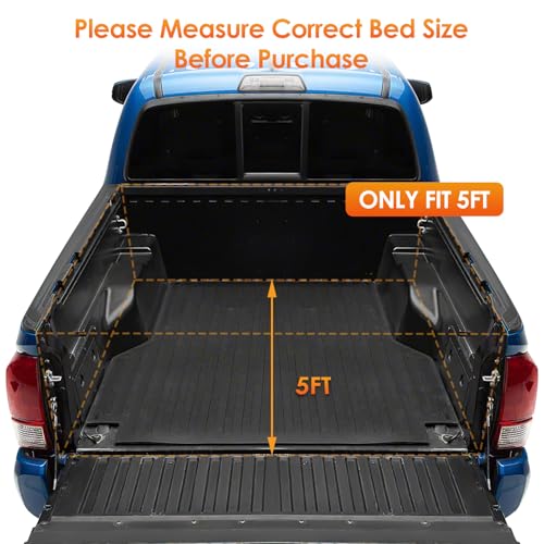 Image of Nilight Soft Roll Up Tonneau Cover for Toyota Tacoma 2005-2015 5ft Bed