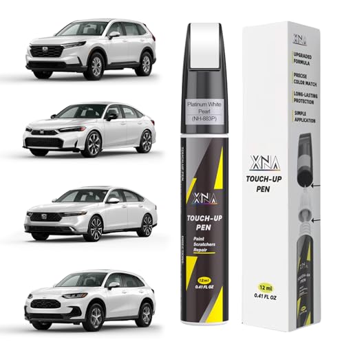 XNA Platinum White Pearl(NH-883P) for Honda Touch Up Paint, Car Scratch Remover for Nicks and Chips Repair, 2-In-1 Quick & Easy Fix Car Scratch Repair Kit with Exact Color-Matched
