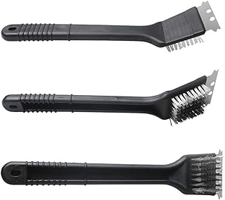 Grill Brush and Scraper - Extra Strong BBQ Cleaner Accessories - Safe Wire Bristles 18" Stainless Steel Barbecue Triple Scrubber Cleaning Brush for Gas/Charcoal Grilling Grates, Wizard Tool (2 in 1)