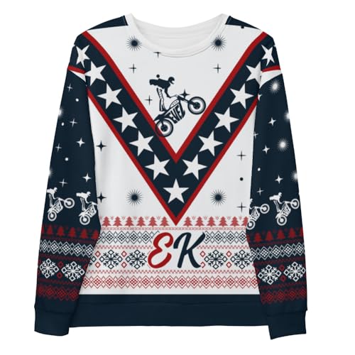 Evel Knievel Ugly Christmas Jersey/Sweatshirt -Sizes XSmall -3XL
