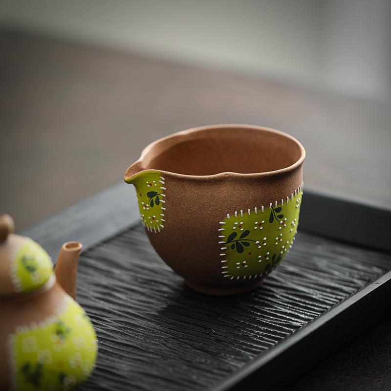 Matcha Filiżanki Ręcznie malowane sitko do herbaty ze stokrotkami, kreatywny garnek ceramiczny, vintage unikalny zestaw ceramiczny, zestaw do herbaty, kubek do zaparzania herbaty
