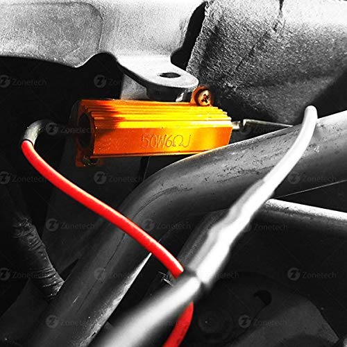 Zone Tech 50W 6Ohm LED Load Resistors - 8-Pieces Premium Quality LED Load Resistors for LED Turn Signal Lights or LED License Plate Lights or DRL (Fix Hyper Flash, Warning Cancellor) - Thumbnail 7