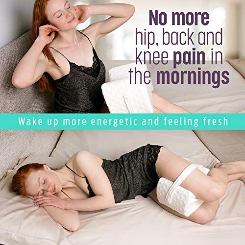 Aeris Knee Pillow For Side Sleepers -%100 Memory Foam Leg Pillow For Sleeping - Great Between Legs When Sleeping - Helps With Lower Back, Hip, Sciatica Pain, Restless Leg Syndrome, Scoliosis #TOP3