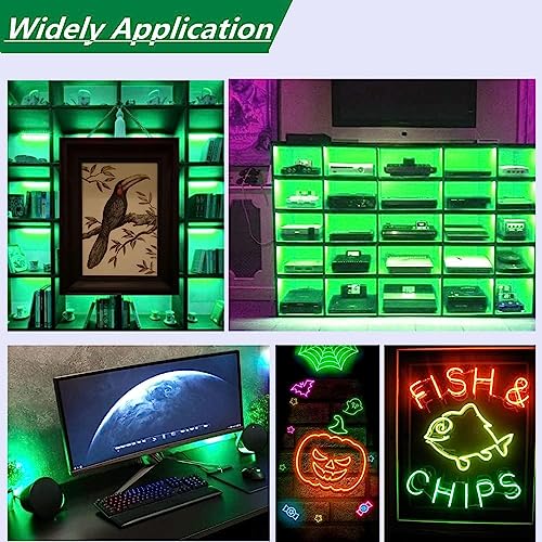 Fil électroluminescent rigide 3 modes néon LED portable vert Ourbest - 3