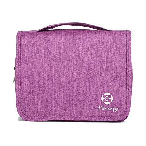 Hanging Travel Toiletry Bag Cosmetic Make up Organizer for Women and Girls Waterproof (Y-Purple)