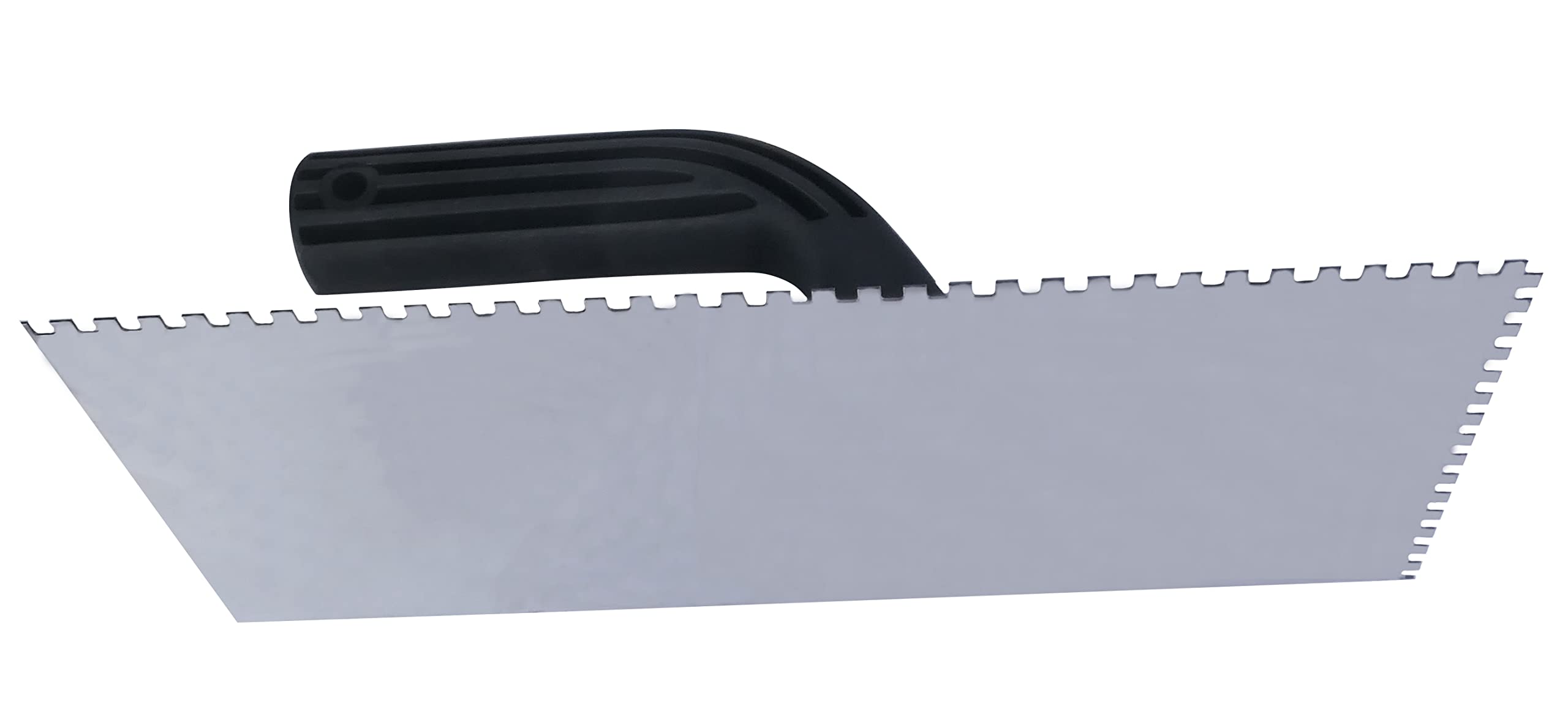 AERZETIX - C54540 - Platoir à colle rectangulaire - à dents 4x4mm - lisseuse crantée pour carrelage - Spatule dentée - 270x125mm - lame en acier