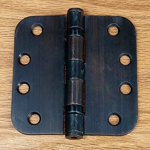 Hinge Outlet Commercial Door Hinges, 4 Inch With 5/8 Inch Radius, Ball Bearing, Oil Rubbed Bronze, Non Removable Pin, 2 Pack #TOP1