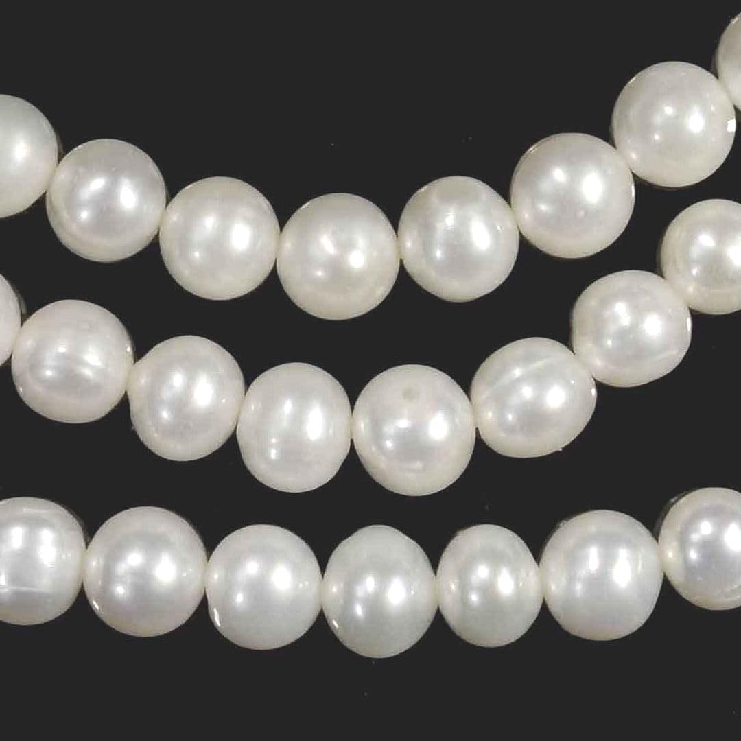 Adabele 71,1 cm echte natürliche AAA-Perlen mit hohem Glanz, rund, 7–8 mm