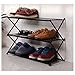 ZYY. Stojak na buty z kutego żelaza czarny trójwarstwowy stojak na buty do przechowywania Proste pionowe stojak na buty Rack (61 * 24 * 44cm)