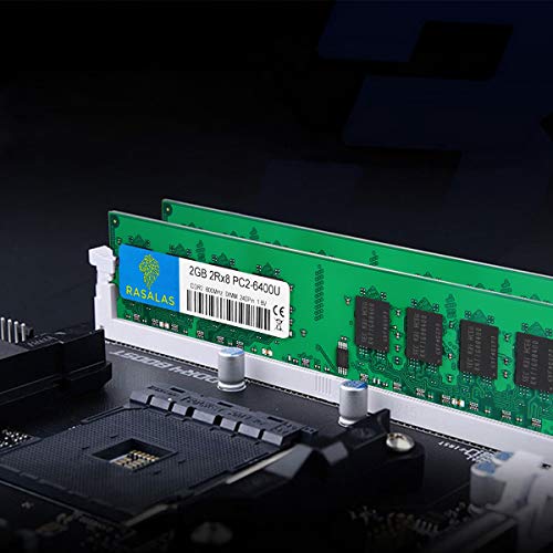 Image of Rasalas DDR2 800 PC2-6400 8GB DDR2 Kit (4x2GB) DDR2-800 Udimm 2GB Ram 2RX8 1.8V CL6 Non-ECC Unbuffered Desktop RAM Memory Modules