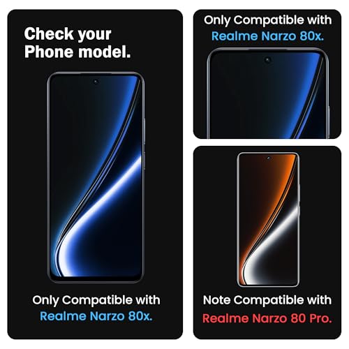 Image of ArmourPro Military Grade Gorilla Tempered Glass Compatible For Realme Narzo 80X, Narzo 70X and Narzo 60X (6.72 Inch) With Easy Installation Kit | Edge-To-Edge Protector Coverage | Black, Pack of 2