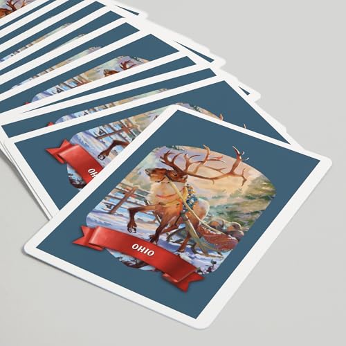 Lantern Press Ohio, Christmas Sleigh Ride, Naipes Poker miniatura 5