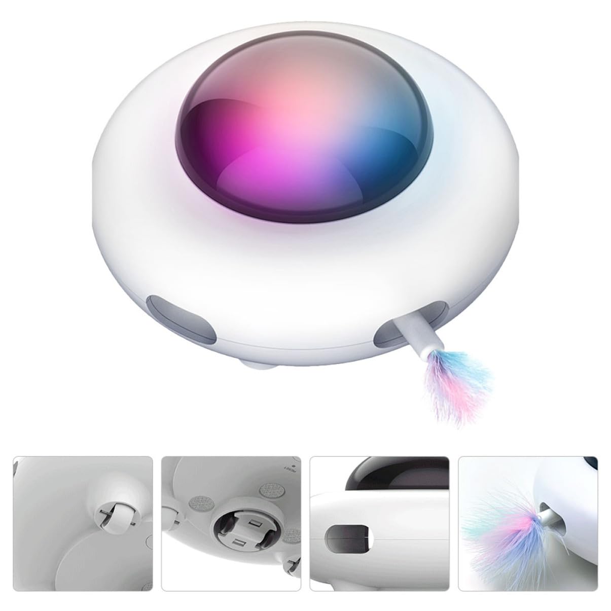 Mipcase Jouet Automatique pour Chat Ensemble De Jouets Interactifs À LED pour Taquiner Les Chats