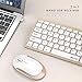 Wireless Keyboard and Mouse, Jelly Comb 2.4G Slim Compact Quiet Small Keyboard and Mouse Combo for Windows, Laptop, PC, Notebook-White and Gold
